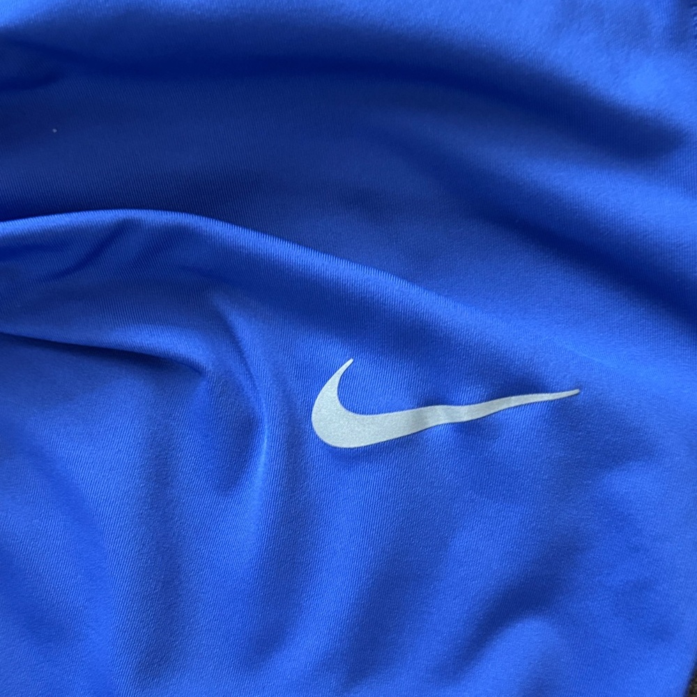 Nike Royal Blue Girls' Performance Leggings with White Swoosh - Picture 6 of 6